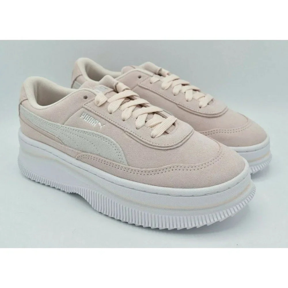 Puma Womens Size 9.5 Deva Suede Pink White Casual Platform Sneakers Shoes‎